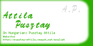 attila pusztay business card